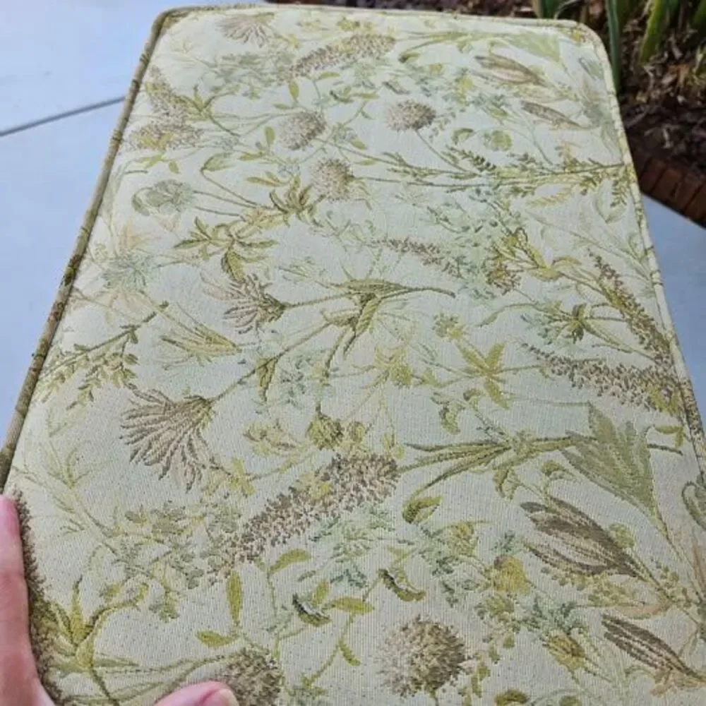 Vintage Floral Tapestry Vanity Bench